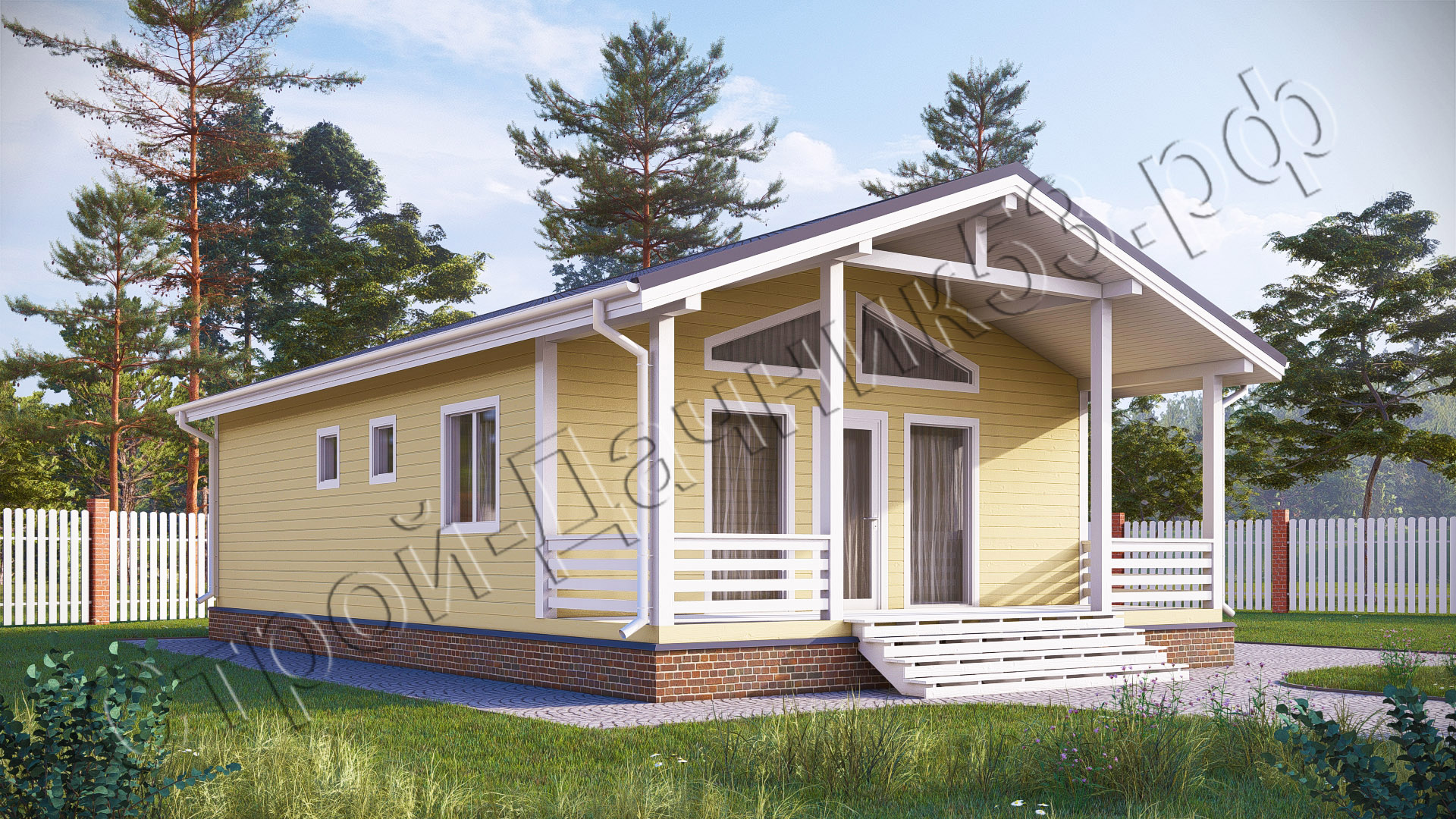 Проект каркасно-щитового дома Д–42